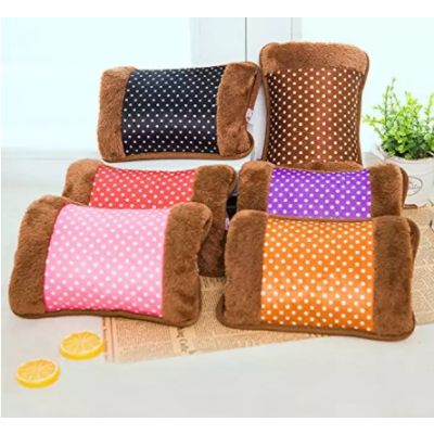 Electric Hot Water Bag Heating Pad of Fur and Velvet with Hand Pocket